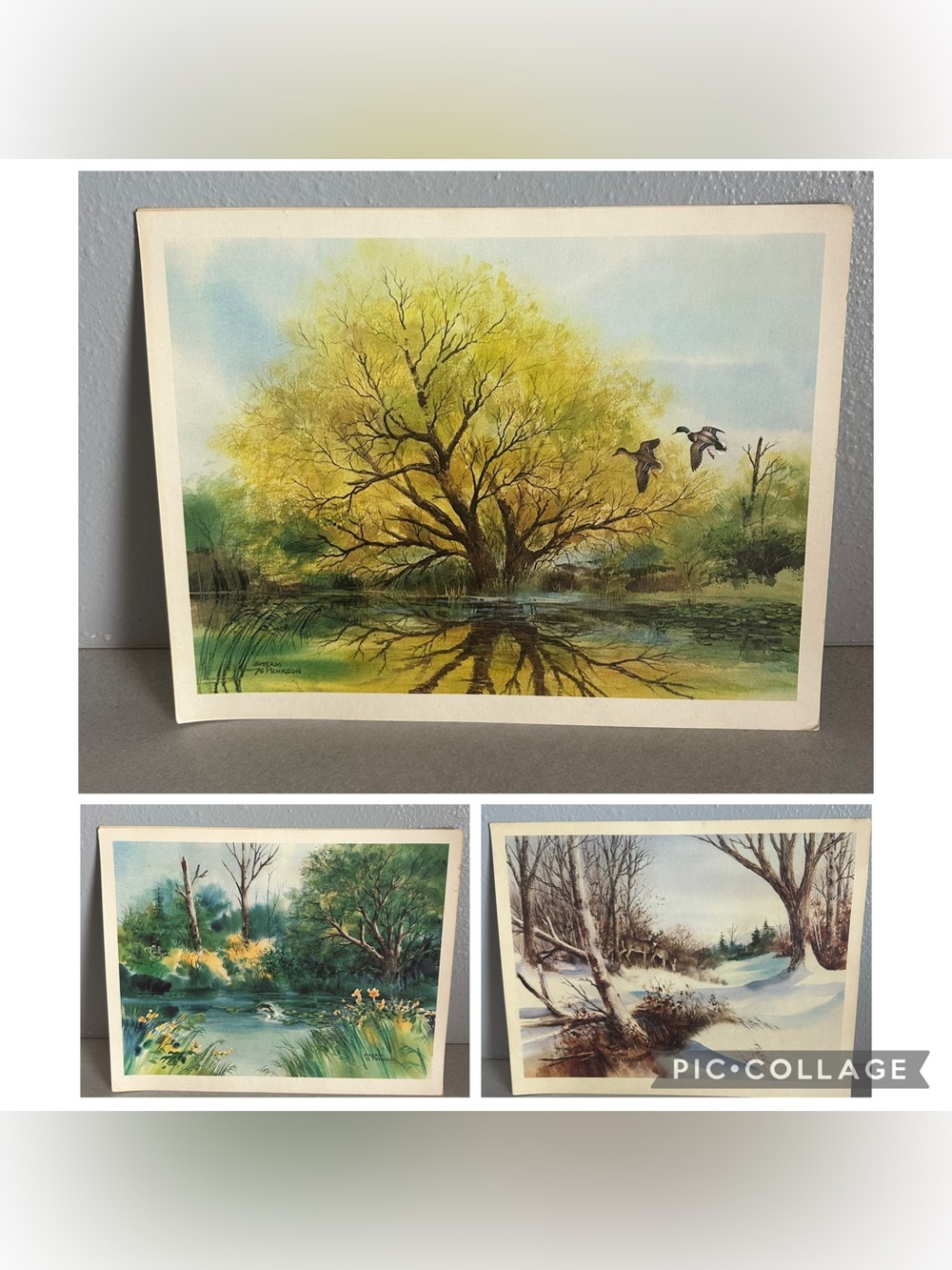 Wall Art Prints 70's Nature Staging MCM Room Decor Sherm Pehrson Lodge-3 Vintage